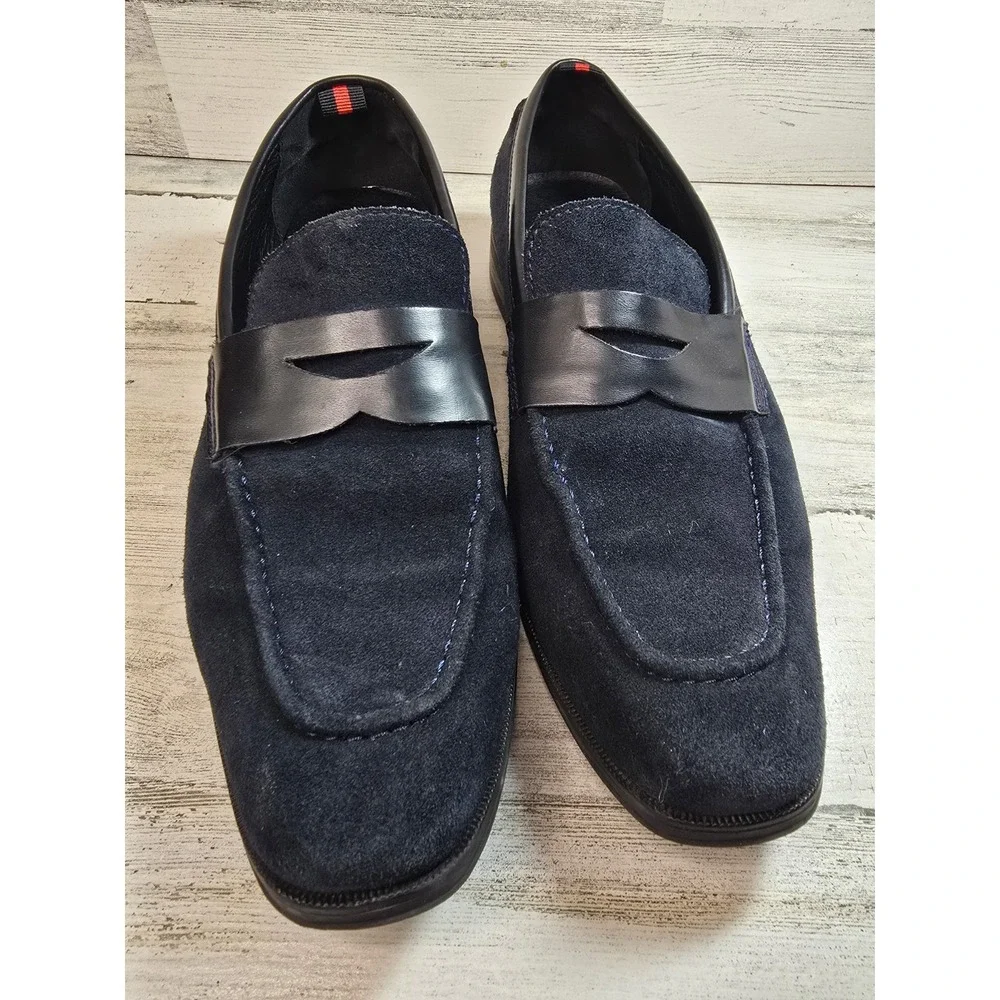 DKNY Men's 2001 Lance Blue Suede Penny Loafer Shoes 9  EUC‎